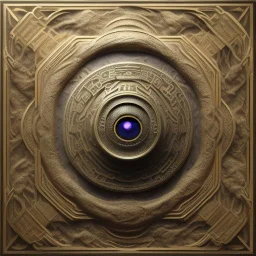 an ancient ornate intricate old tome spell book with the sigil symbol of an eye emblazoned on the cover, cinematic, realistic, intricate detail, finely detailed, small details, extra detail, photorealistic, high resolution, 3D, PBR, path tracing, volumetric lighting, octane render, arnold render, 8k