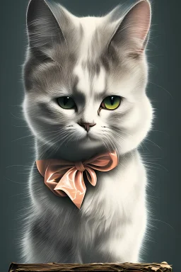 cat with a bow