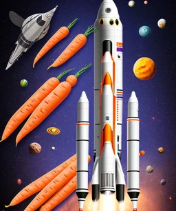 space rocket made of carrots