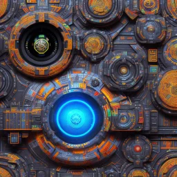 futuristic pinhole camera in Kente, rusted clocks lens, cinematic, scaffolding, african pattern symbols, engraved, cinema 4d, 3d render, corona renderer, 8k quality