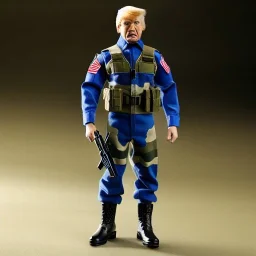 G.i. Joe toy camouflage doll Donald Trump face with boots full body in package high resolution 2019, in a box with gun