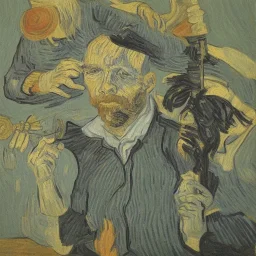 VAN GOGH CUTTING HIS OWN EAR