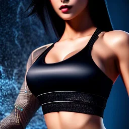 Cyberpunk Girl Wearing Leggings and a sports bra