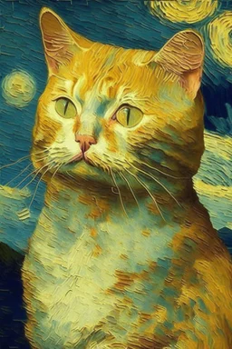 Portrait of a cat by Van Gogh