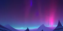 Massive Mountaintop summit, aurora borealis, fantasy, misty, snow storm