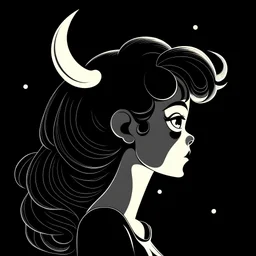 Illustration of a mesmerizing girl obscured by hair and with elf-like ears, depicted in the aesthetics of film noir, anime, and astonishing beauty, portrayed with dark, monochromatic minimalist art, infused with pop art sensibilities and animated gifs, reminiscent of Sailor Moon style, presented in an ultra-high-definition graphics format