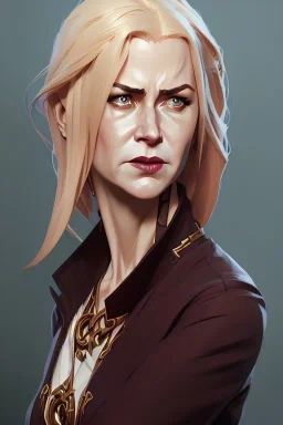 Portrait of Nicole Kidman, 8k resolution concept art portrait by Greg Rutkowski, Artgerm, WLOP, Alphonse Mucha dynamic lighting hyperdetailed intricately detailed Splash art trending on Artstation triadic colors Unreal Engine 5 volumetric lighting Splash art fantasy"