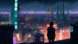 Cyberpunk City skyline