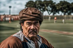 Diego Maradona, Filmado em Canon EOS R5, lente 50mm, profundidade de campo, velocidade do obturador 1/1000, f/2.8, balanço de branco, 6000k. Alta resolução, detalhes realistas, efeito HDR, grão de filme, 4K. --ar 16:10 --s 700 --q 5