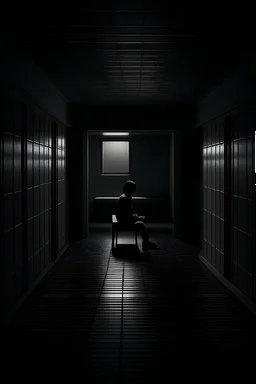 Isolation: A picture of a person sitting alone in a dark room, avoiding social interactions and preferring solitude