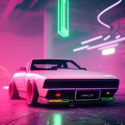 cyberpunk car,cyberpunk 2077, ultra realistic,shiny, smooth, studio quality, octane render, Surrealism, Triadic colour scheme,glow-stick, ambient lighting,nightclub lighting, polaroid, 100mm, --ar 3:2 --v4