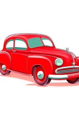 art for one big red car, white background, cartoon style, no shadows.