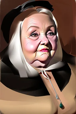 Extremely rich old woman with some fat, unattractive portrait