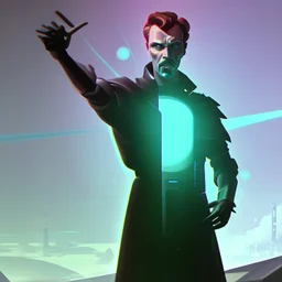 Futuristic, cyberpunk, Friedrich Nietzsche,