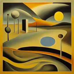 landscape,this is where the crime begins, Style by Desmond Morris and Salvador Dali and Colin McCahon, abstract surrealism, malignantly useless, surreal masterpiece negative space, sharp focus, smooth