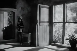 [1960’s stop-motion animation style in small house near Bethlehem] a 70s advertisement video TV featuring In the corner, a figure emerges from the shadows. It's Maria Magdalena in agent provocateur, her eyes gleaming with a mixture of allure and danger. She moves towards you with a grace that captivates your every sense, drawing you in like a moth to a flame as a claymation character toy from a claymation horror movie in burning rainbow land, from hell, creepy Videos, eyeballs and trees everywh