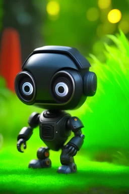 adorable cute chat ninja robot in garden, with short punk hair and real human eyes, its such a perfect day, motion blur, smoke, 8k, downlight, soft light, depth of field, photorealism, trending on art station, lotsa detail