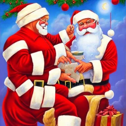 art by thomas kincaid, puerto riccan Santa Claus