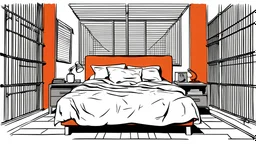 vector, a bed, in a prison cell