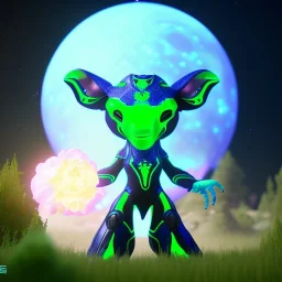 bioluminescent ungulate alien, 8k resolution, dynamic lighting, ultra hyperdetailed, Unreal Engine 5, ultra colourful, very small details, realistic