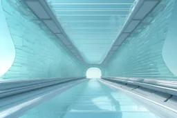 a futuristic glass bridge made of glass by architect "Science-Fiction",by artist "meltingness";by artist "3D textured embossed relief shadows";steamnouveau;glitchcore""