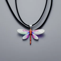 necklace with a simple, elegant design featuring a single, shimmering polyester in dragonfly pendant