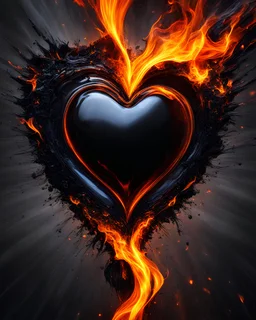 Masterpice, heart burnt and smoldering, melting, art, abstract, 8k, HDR