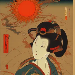  Ukiyo-e style, sun