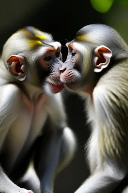 monkeys kissing