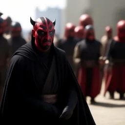 A scene from a turkish soapopera with Darth Maul as protagonist.