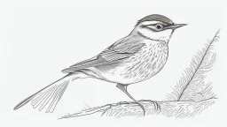 Detailed drawing of a bird on a white background