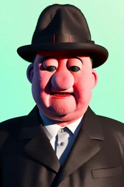 Waist up muppet Portrait, Kim Jong-un as muppet doll, black suit, photo studio, red background, unreal engine 5, concept art, art station, god lights, ray tracing, RTX, lumen lighting, ultra detail, volumetric lighting, 3d.