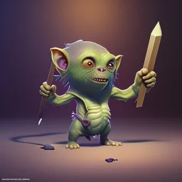 Clash of clans art style of cute gollum inside cave, full body, by mobeius, au naturel, hyper detailed, digital art, trending in artstation, cinematic lighting, studio quality, smooth render, unreal engine 5 rendered, octane rendered, art style by klimt and nixeu and ian sprigger and wlop and krenz cushart