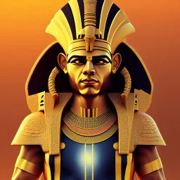 The egyptian god Ra, head of a falcon, superhero pose, desert background, epic, powerful, concept art style