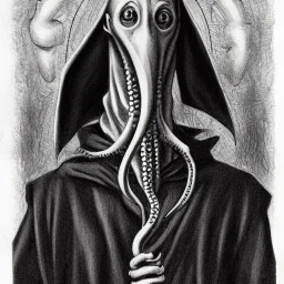 Realistic Nosferatu with tentacle beard as Russian Orthodox