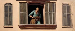man is watching from the balcony painted by andrea del sarto
