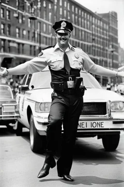 policeman dressed as a revue dancer