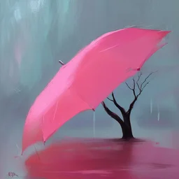 arte sombrilla rosa dia triste