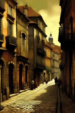 1800's street in Oporto city" Impasto.