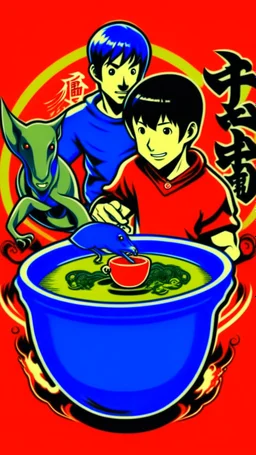 Japanese Kangaroo Soup Australian Ad Scott Pilgrim style.