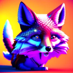 diamond fox, 8k resolution, ultra hyperdetailed, Unreal Engine 5, ultra colourful, very small details, realistic