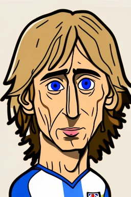 Luka Modric Croatian soccer player cartoon 2d