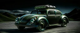 a military fighter jet station wagon hybrid designed by volkswagen beetle