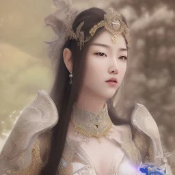 smooth hyper realistic, beautiful Japanese goddess, pale colors, dark cosmos background, cat еye, extremely sharp detail, finely tuned detail, ultra high definition, 8 k, unreal engine 5, ultra sharp focus, accurate sword wings, positive smile, lot of details, fit within portrait, Ambiance winter, perfect composition, perfect hair, perfect hands, finger up gestures