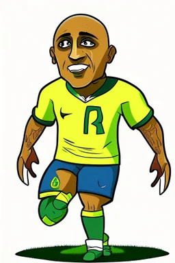 Roberto Carlos Brazilian football player cartoon 2d