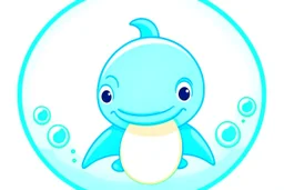 a cute avatar style illustration of a Dolphin.