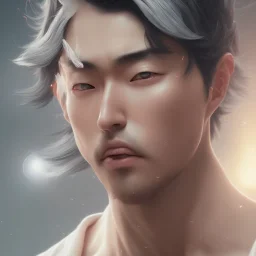 a Photorealistic dramatic hyperrealistic japanese man, japanese hair, anime, yusuke urameshi face, black hair, by WLOP,Artgerm,Greg Rutkowski,Alphonse Mucha, Beautiful dynamic,shadows,Artstation,concept design art,Octane render,8K