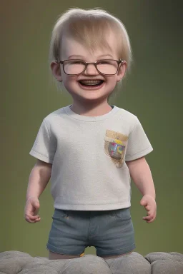 Dahmer toddler, full body, smile, bokeh, hyper realistic