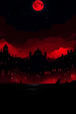 horro background night and red