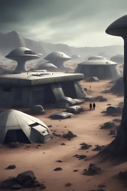 a alien camp, using old abandonned humane military base.